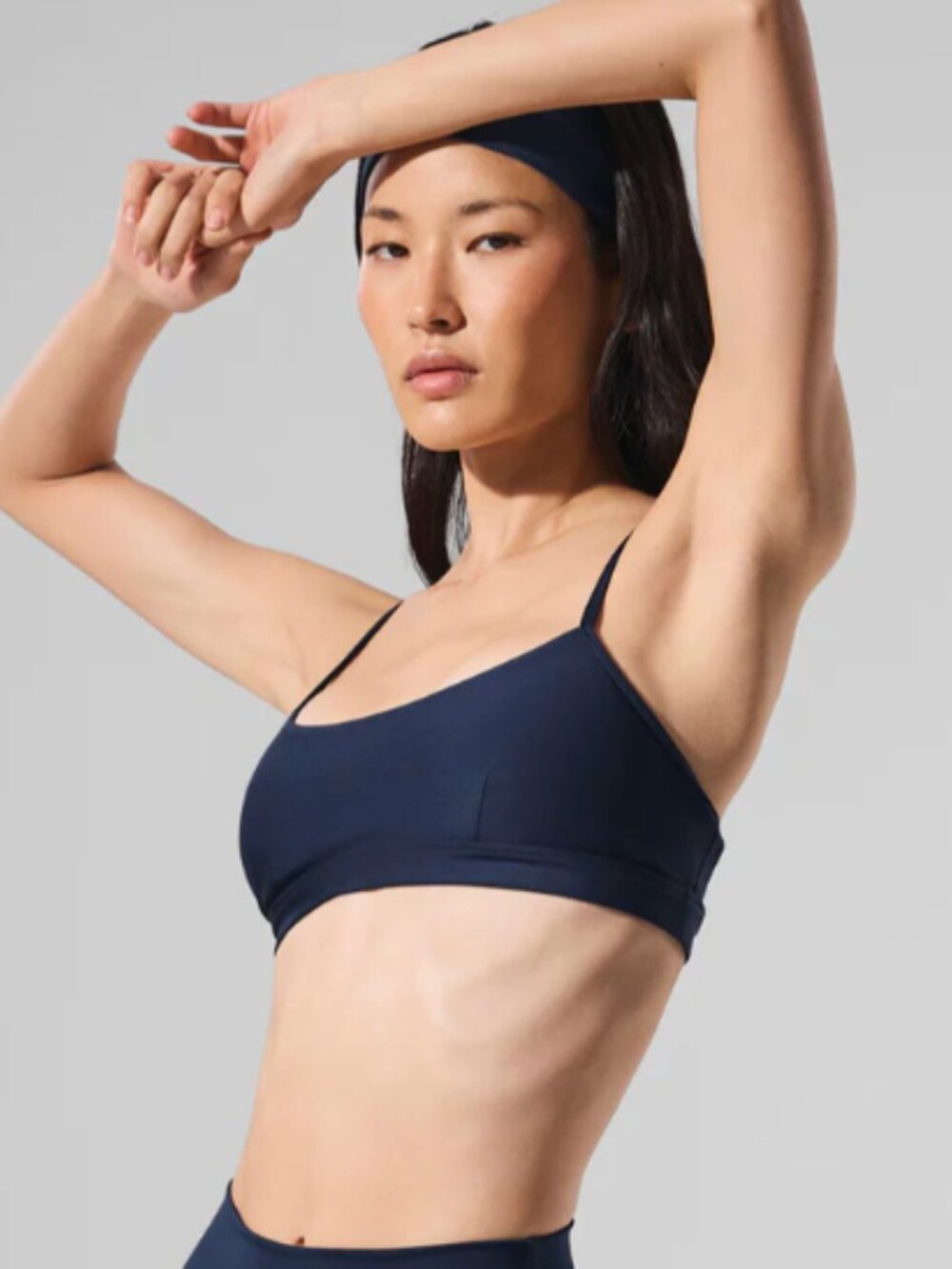 Alo Yoga Airlift Intrigue Sports Bra in Navy Blue Small $78